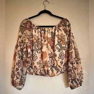 Flying tomato adjustable shoulder/neckline blouse